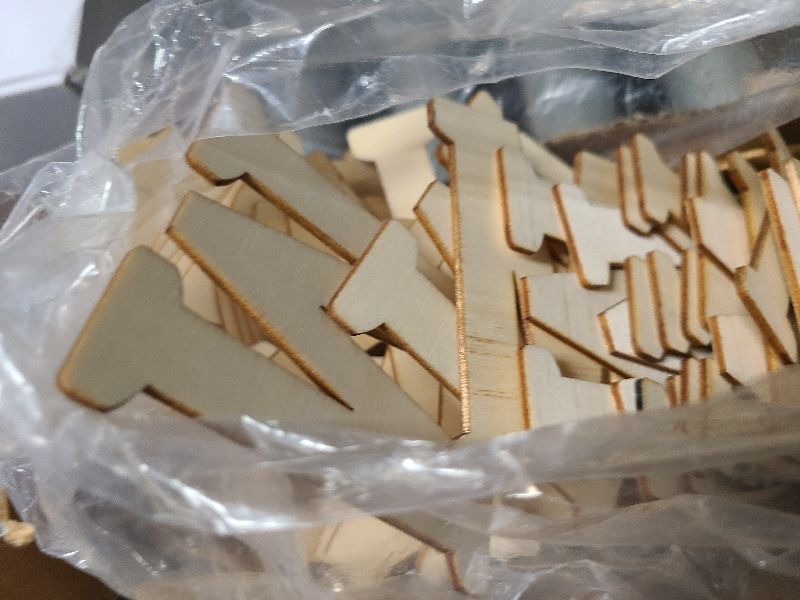 Photo 1 of 3 Inch 219 Pieces Wood Unfinished Letters Unpainted Wooden Surface Alphabet Letters for Hobby DIY Crafts