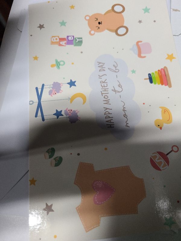 Photo 1 of 1Up Greetings Mothers Day Card for Mom To Be | Baby Toys and Trinkets | Your Card Helps Animals In Need | 5”x7.5” | Single Card + Envelope | Female Owned Small Business Made in USA | MDMOM2B2 1pcs