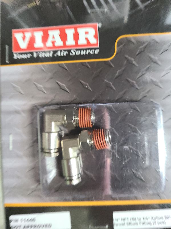 Photo 1 of 1/4" Npt(M) To 1/4" Airline 90° Swivel Elbow Fitting (2 Pcs) Dot Approved 