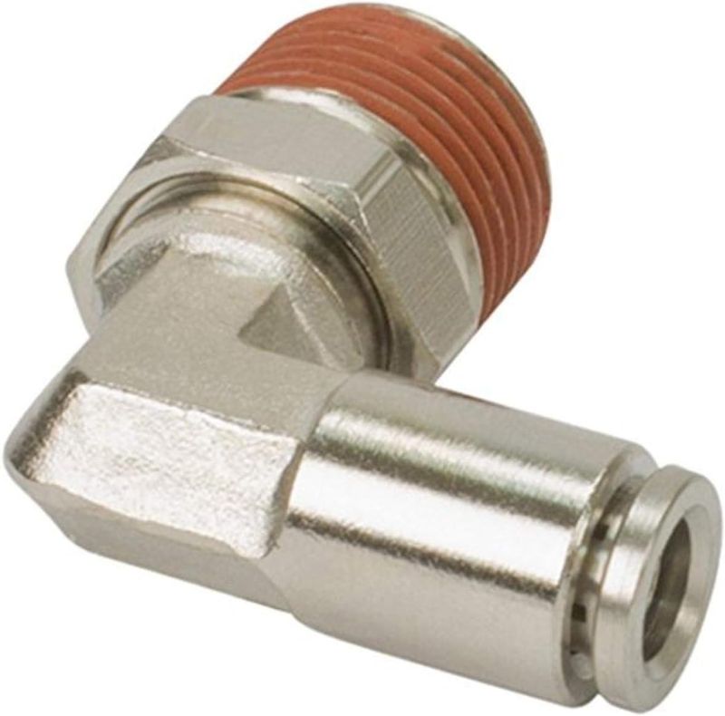 Photo 1 of 1/4" Npt(M) To 1/4" Airline 90° Swivel Elbow Fitting (2 Pcs) Dot Approved 