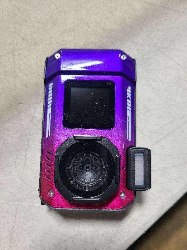 Photo 1 of 4K 33FT Digital Camera, 48MP Underwater Camera Waterproof Rugged Dustproof Shockproof for Snorkeling Diving, Selfie Dual-Screen Point and Shoot Digital Camera with 32G Card (Gradient Purple)