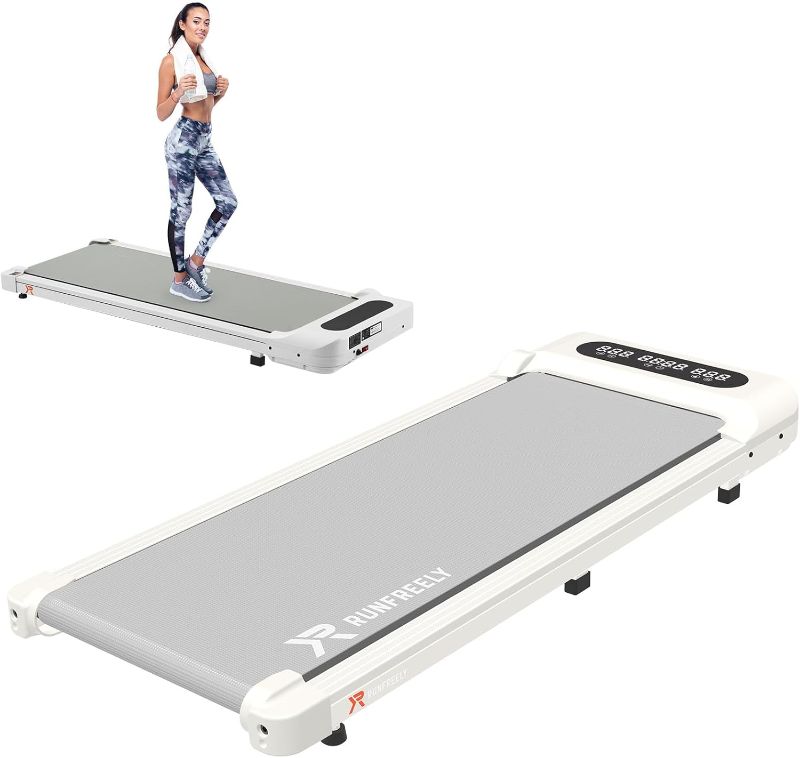 Photo 1 of RUNFREELY Walking Pad Treadmill, 3-in-1 Under Desk Treadmill for Home Office, White