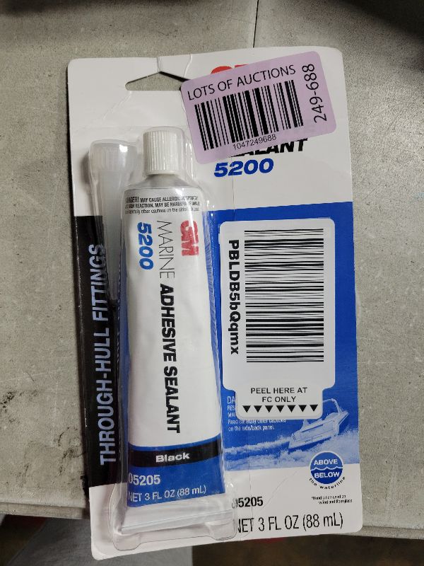 Photo 1 of 3M Marine Adhesive Sealant 5200 - Permanent Bonding and Sealing for Boats and Marine Applications - Black - 3 Ounces