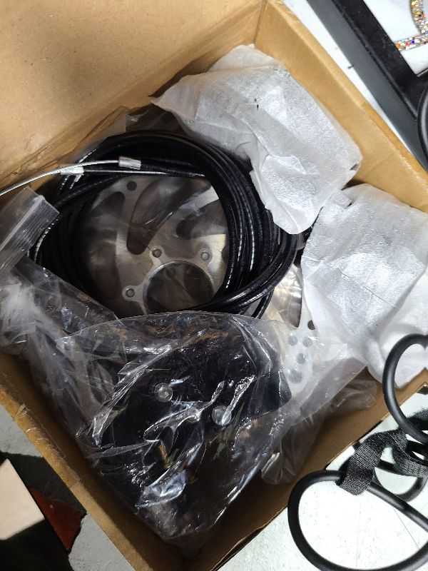 Photo 1 of Star-Art Front and Back Disc Brake Kit - Aluminum Alloy Calipers, 2 Pcs Stainless Steel 160 mm Rotors & Cable & Brake Lever & 12 Bolts, Freewheel Threaded Hubs Hole Distance of 48mm
