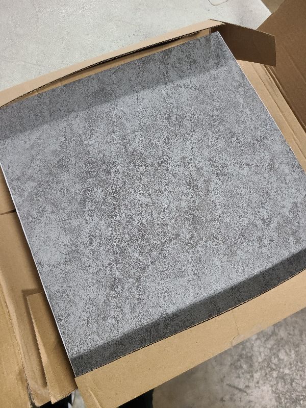 Photo 1 of 48 Pieces Vinyl Flooring Peel and Stick Floor Tile Stick on Floor Tile Self Adhesive Waterproof Bathroom 12 x 12 Inch for Bathroom Kitchen Bedroom Living Room(Gray Grain)