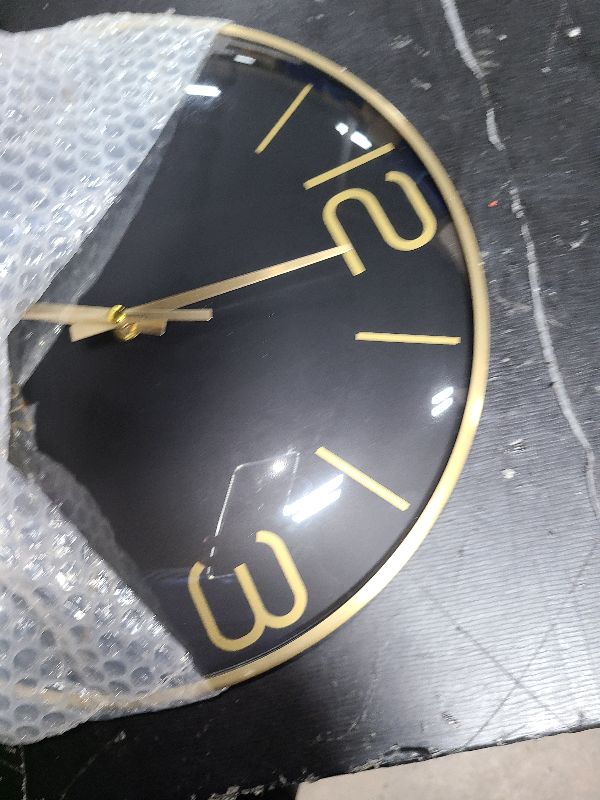 Photo 1 of AYRELY® 12 Inch Silent Modern Wall Clocks Battery Operated, Wall Clock for Living Room Décor,Gold Metal Frame Clock Decorative for Bedroom,Kitchen,Office