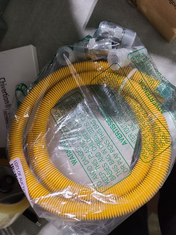 Photo 1 of AMI PARTS 72" Flexible Gas Line Kit Yellow Coated, Gas Hose Connector Kit for Dryer, Stove, Water Heater,5/8" OD(1/2" ID) Stainless Steel Gas Line with Connector 1/2" MIP &1/2"FIP & 3/4"MIP Fitting