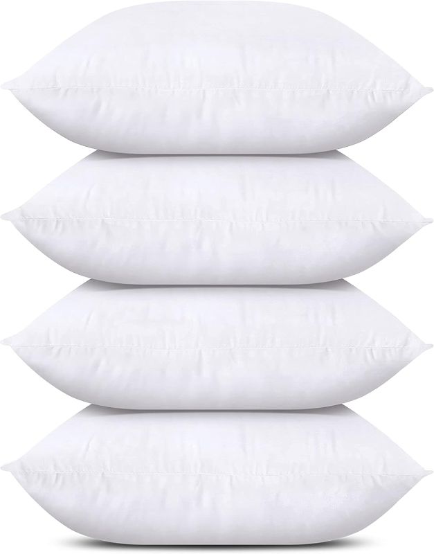 Photo 1 of Utopia Bedding Throw Pillows (Set of 4, White), 18 x 18 Inches Pillows for Sofa, Bed and Couch Decorative Stuffer Pillow