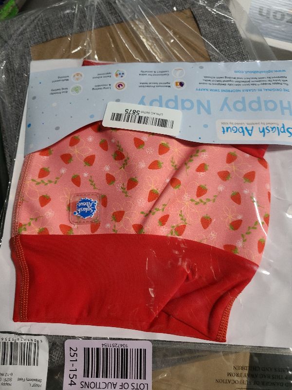 Photo 1 of Splash About Happy Nappy Reusable Swim Diaper, Strawberry Field, 6-12 Months
