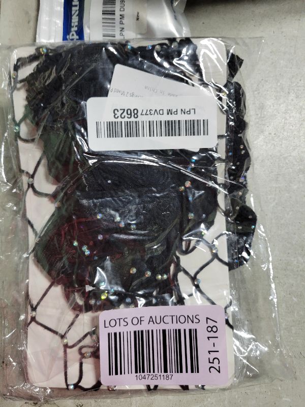 Photo 1 of ANNTXL Plus Size Fishnet Tights Sparkly Fishnet Stockings Glitter Pantyhose 2 Pack Small and Big Mesh