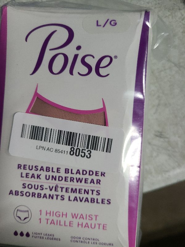 Photo 1 of Poise Washable Adult Incontinence Underwear for Women, Reusable, Light Absorbency, Large, High Waist, Pink, 1 Count