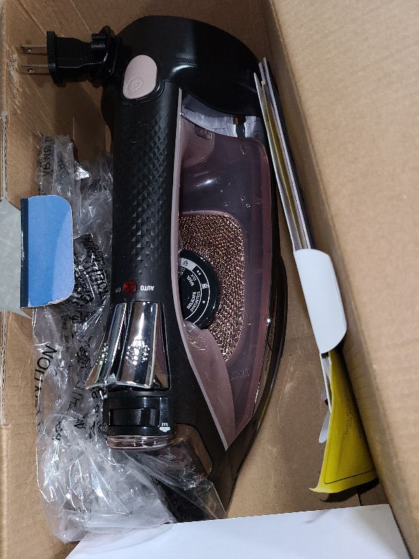 Photo 1 of Rowenta Iron Steamer for Clothes, Stainless Steel Soleplate, Iron with Retractable Cord, Black, DW2459