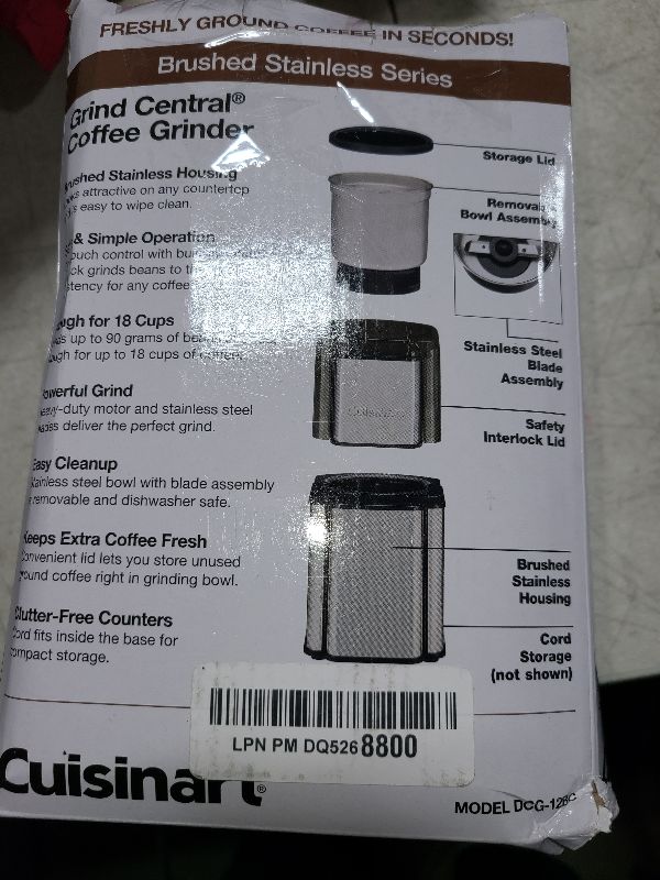 Photo 1 of Cuisinart DCG-12BC Grind Central Coffee Grinder, Blade, Silver