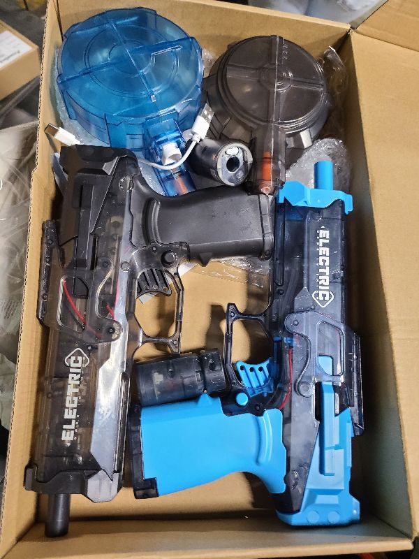 Photo 1 of 2 Pack Electric Water Guns with Light Up,Full Automatic Electric Squirt Gun 28-32 FT Range Water Pistol Blaster Soaker,Summer Outdoor Pool,Water Toy for Adult&Kid