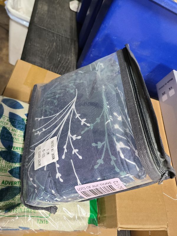 Photo 1 of Lekesky Reversible Duvet Cover Queen Size, Navy Blue Branch Comforter Cover Queen 3pcs Microfiber Botanical Bedding Set with Zipper Closure Corner Ties