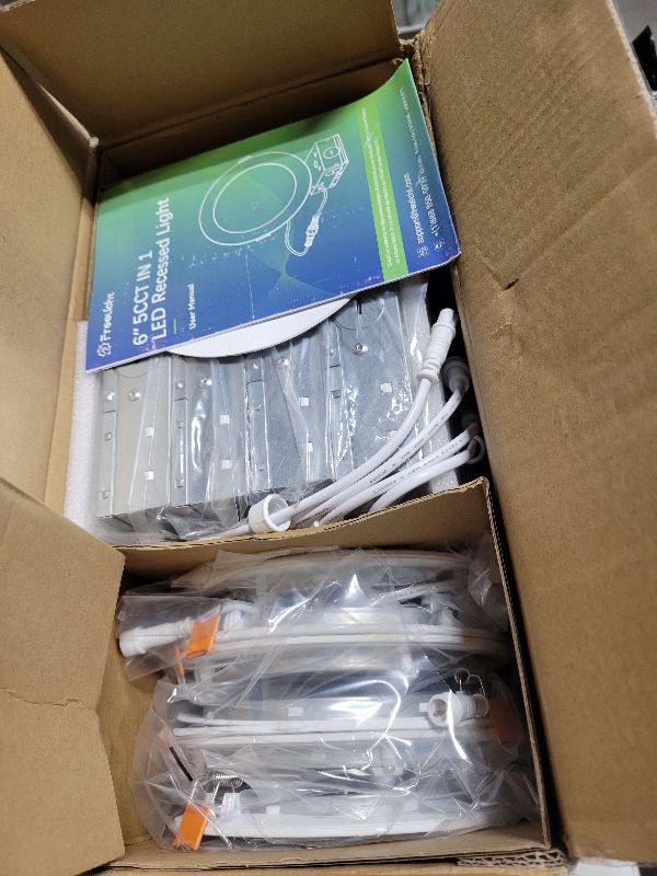 Photo 1 of 12 Pack 6 Inch 5CCT Ultra-Thin LED Recessed Ceiling Light with Junction Box, 2700K/3000K/3500K/4000K/5000K Selectable, 1050LM Brightness, Dimmable Canless Wafer Downlight, 12WEqv110W, ETL&FCC