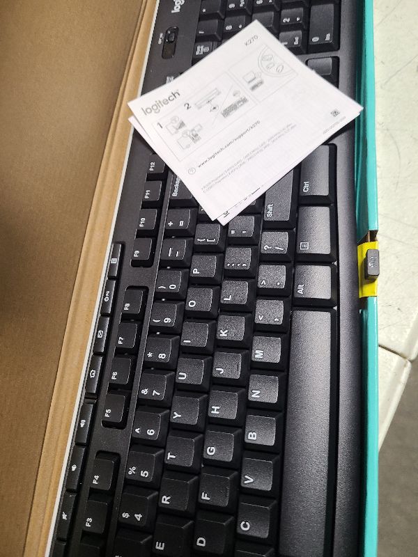 Photo 1 of Logitech K270 Wireless Keyboard for Windows, 2.4 GHz Wireless, Full-Size, Number Pad, 8 Multimedia Keys, 2-Year Battery Life, Compatible with PC, Laptop, Black