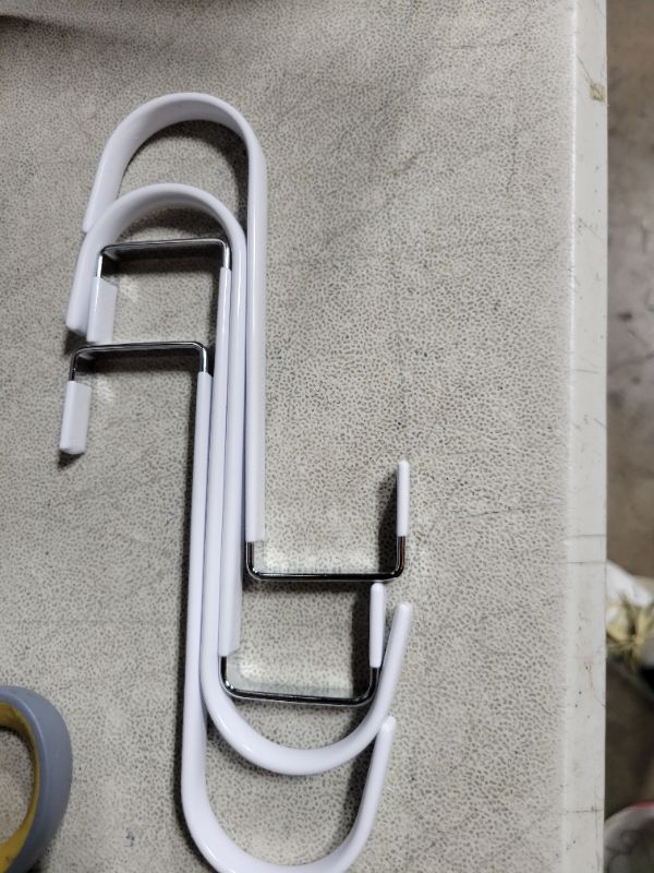 Photo 1 of Mars-Rock Over the Door Hooks 4Pcs L=5.5" Fit 1 3/8" Door Steel with White Rubber Coating Hanging Towel Robe Clothing Hanger for Bathroom Room Wreath Ironing Board Holder Cute Thin Single Heavy Duty
