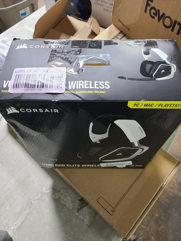 Photo 1 of Corsair VOID RGB ELITE Wireless Gaming Headset - 7.1 Surround Sound - Discord Certified - iCUE Compatible - PC, Mac, PS5, PS4 - White