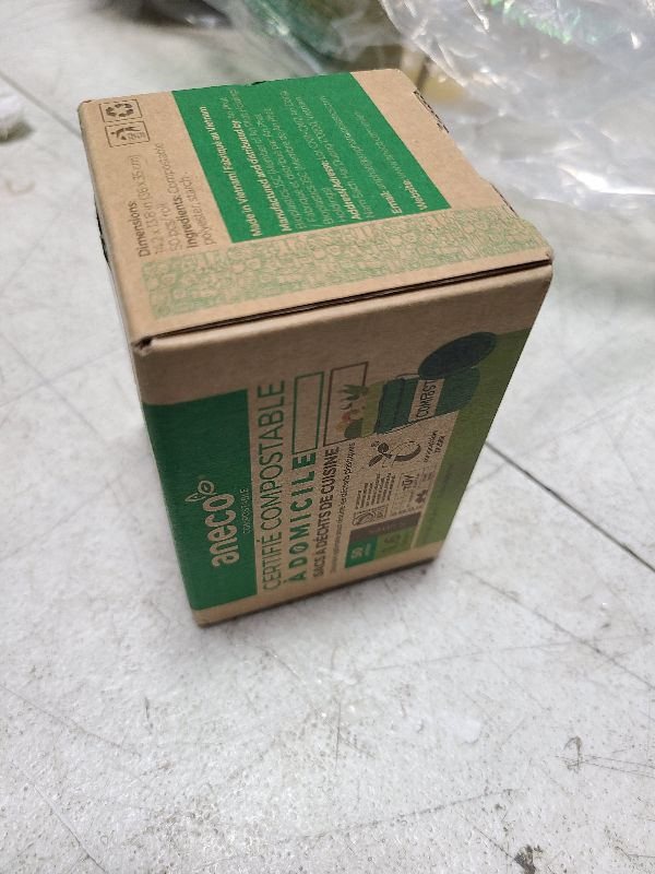 Photo 1 of ANECO 100% Home Compostable Food Waste Bags (1.6 Gallon Trash Bags, 50 Count), Small Kitchen Compost Bags for Countertop Bin, Certified by BPI (ASTM D6400), TUV Austria & OK Compost Home