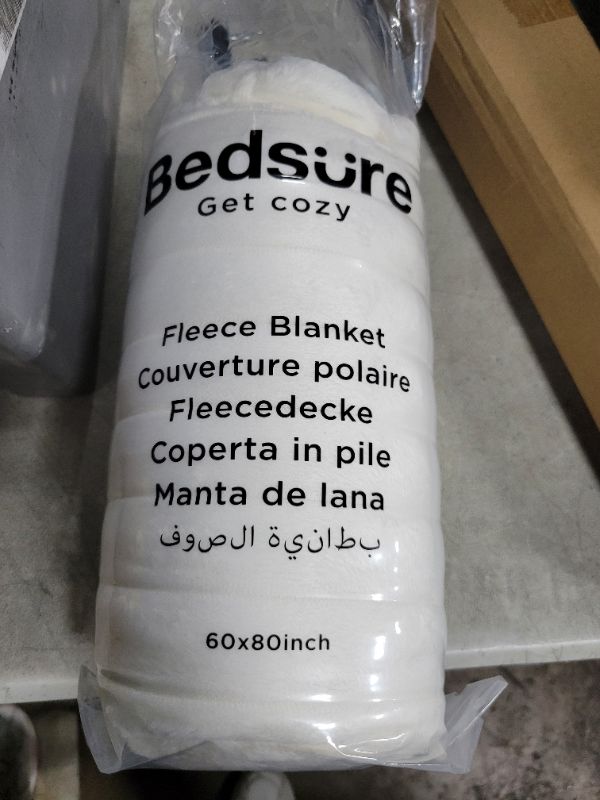 Photo 1 of Bedsure Twin Blanket for Bed - GentleSoft Cozy Soft Blankets for Women, Cute Small Fleece Throws for Girls, Off White, 60x80 Inches