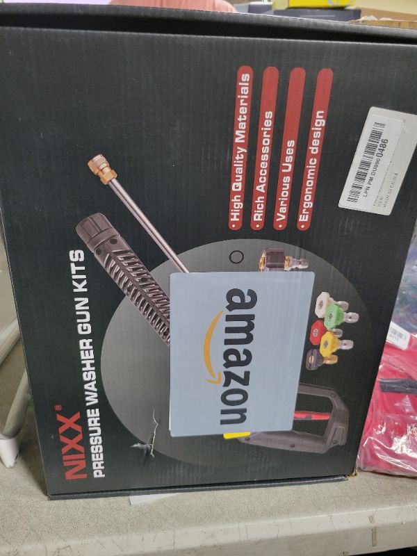 Photo 1 of Pressure Washer Gun with Power Wash Extension Wand 4000PSI, 5 Sprayer Nozzle Tips, Pressure Washer Adapter Set Quick Connect Kit, High Pressure Washer Accessories Black