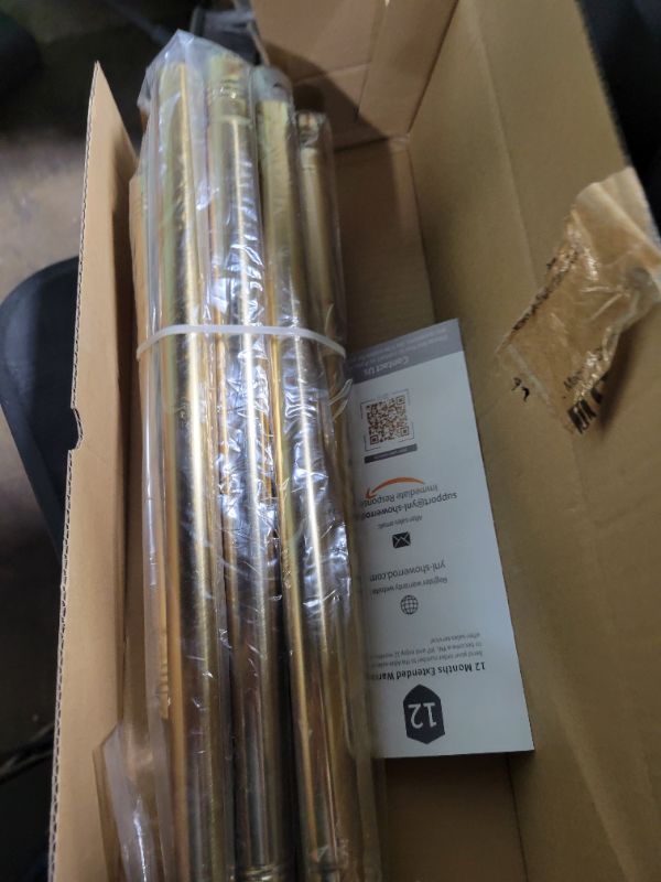 Photo 1 of YNL Shower Curtain Rod 34-82 Inches (2.8-6.8ft) Adjustable Spring Shower Rod No Drilling, Non-Slip, Never Rust, Stainless Steel, Suitable for Bathroom Window Living room, Gold