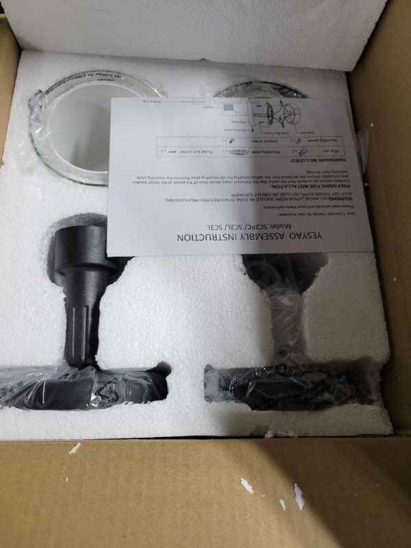 Photo 1 of **missing pieces**
YESYAO Bathroom Wall Sconces Set of 2 Vanity Light Clear Frosted Lampshade Wall Mount Mirror Light Fixture for Bathroom Hallway Living Room
