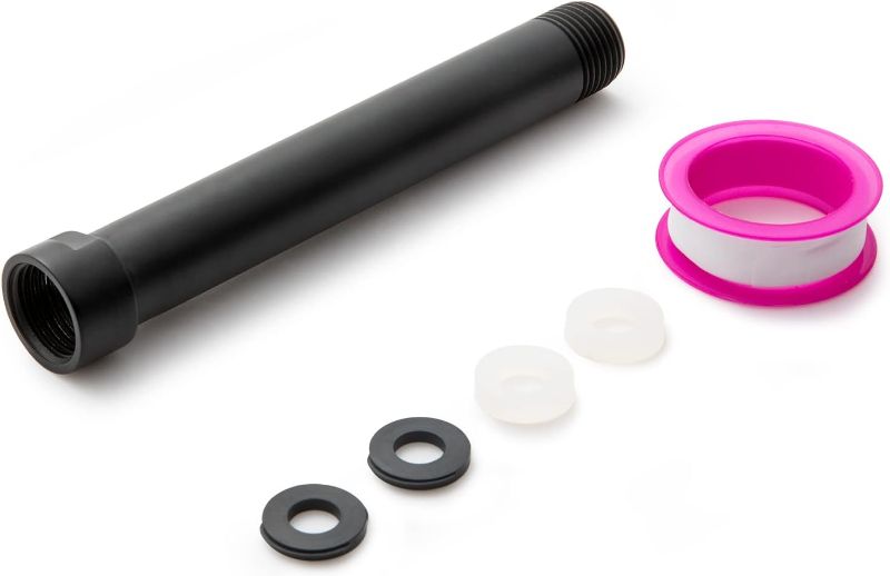 Photo 1 of OFFO Shower Head Extension Arm, Shower Arm Extension Shower Head Extender Made of 304 Stainless Steel Shower Pipe Extension, Matte Black 6 Inches 