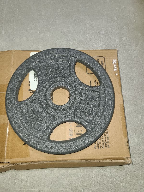 Photo 1 of WF Athletic Supply Cast Iron 1-Inch Standard Grip Weight Plate for Strength Training, Charcoal