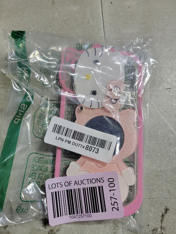 Photo 1 of Olntun for iPhone 15 Cute Cartoon Cat Case,3D Bow Kawaii Pink Cartoon Cat Face Makeup Mirror Women Girls Kids Soft TPU Clear Protective Phone Cover for iPhone 15 6.1 inch Pink