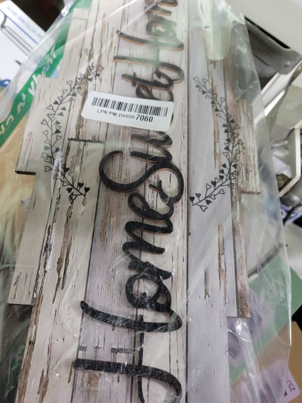Photo 1 of Jetec Home Sweet Home Sign, Rustic Wood Room Wall Decor, Farmhouse Plaque Wall Hanging Wooden Sign for Bedroom, Living Room, Wedding Decor(Rustic)
