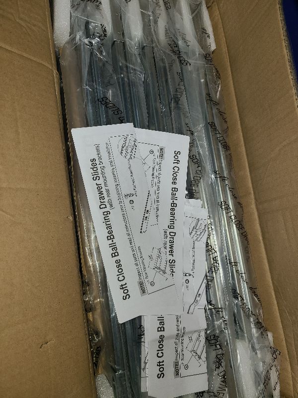 Photo 1 of OCG Soft Close Drawer Slides 22 Inch (10 Pairs), Full Extension Ball Bearing Side Mount Drawer Slides for Cabinets with Face Frame