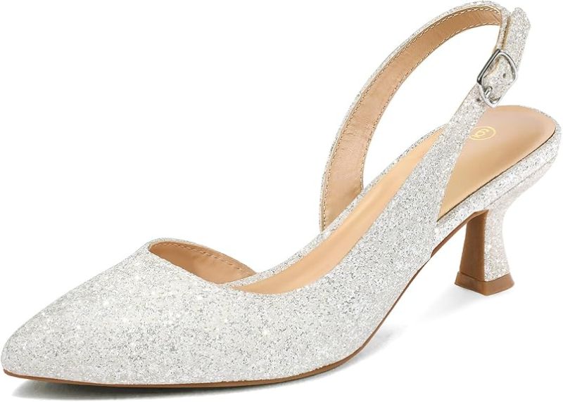 Photo 1 of Sam Edelman Women's Bianka Sling Pump Soft Silver Mesh 7.5 Medium
