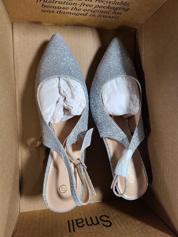 Photo 1 of Sam Edelman Women's Bianka Sling Pump Soft Silver Mesh 7.5 Medium