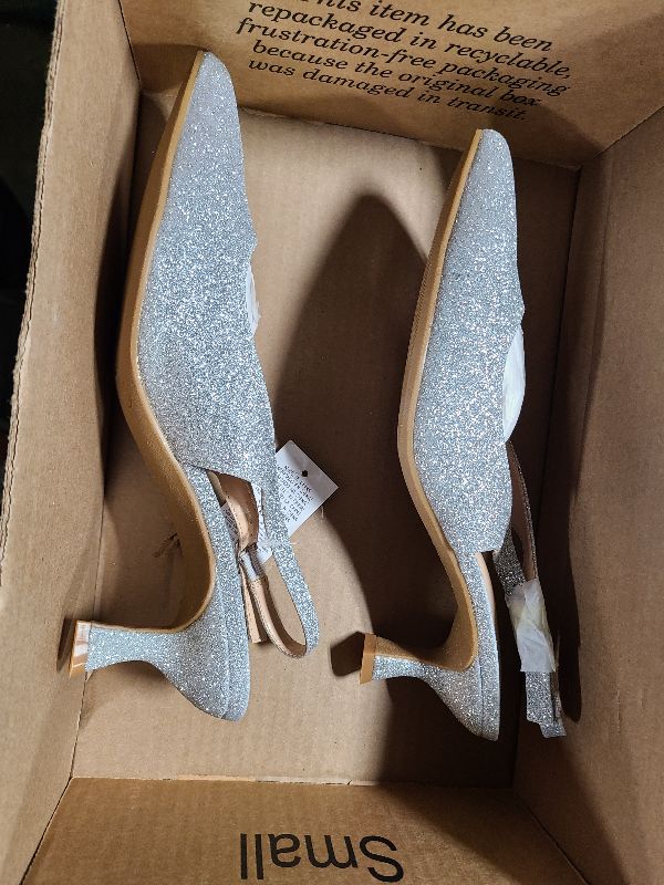 Photo 1 of Sam Edelman Women's Bianka Sling Pump Soft Silver Mesh 7.5 Medium