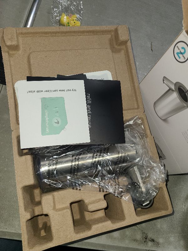 Photo 1 of simplehuman 9 oz. Touch-Free Automatic Rechargeable Sensor Pump, Brushed Stainless Steel, New