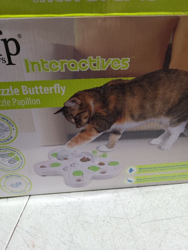 Photo 1 of ALL FOR PAWS Interactive Cat Treat Puzzle Slow Feeder Kitten Enrichment Toys Cat Food Puzzle Maze Stimulation Toys Butterfly Shape Cat Toys for Indoor Cats