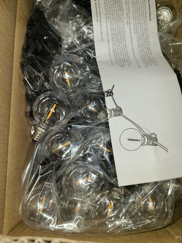 Photo 1 of 100ft 2-Pack Outdoor G40 LED Globe String Lights Dimmable Waterproof Shatterproof Light Strings with 52 Bulbs Connectable Commercial Hanging Lights for Christmas Patio House Backyard Balcony Party