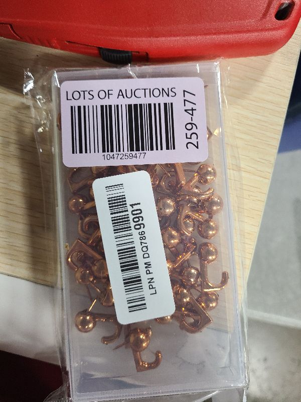 Photo 1 of 50 Pcs Push Pins with Hooks, Plastic Heads Pin Tacks Wall Thumb Tacks Hanging Nails, Decorative Thumb Tacks Hook for Photo Wall, Bulletin Board (Rose Gold)
