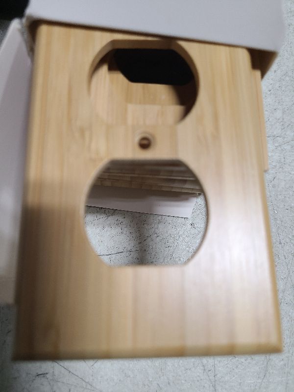 Photo 1 of 10 Pieces Wood Double hole Outlet Light Switch Plate 4.5" X 2.76" Raw Wood Wallplate Bamboo Light Switch Cover Quality Wallplate Wooden Electrical Decor (Double hole Outlet)