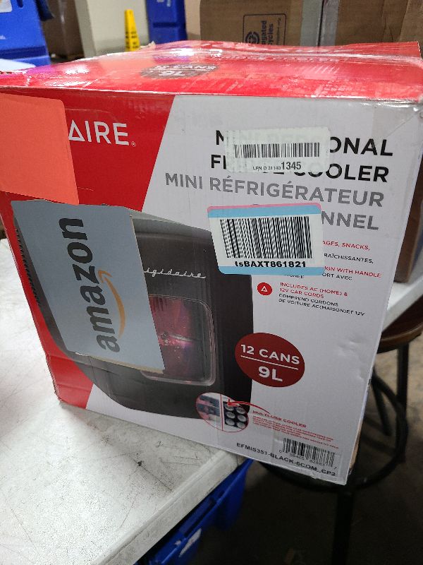 Photo 1 of Frigidaire Retro Mini Personal Fridge Cooler, Holds 9L or 12 Cans, Portable for Car, Office, Bedroom, Dorm Room, or Cabin, Features Plugs for Home Outlet & 12V Car Charger - 10"D x 7"W x 10.5"H,Black