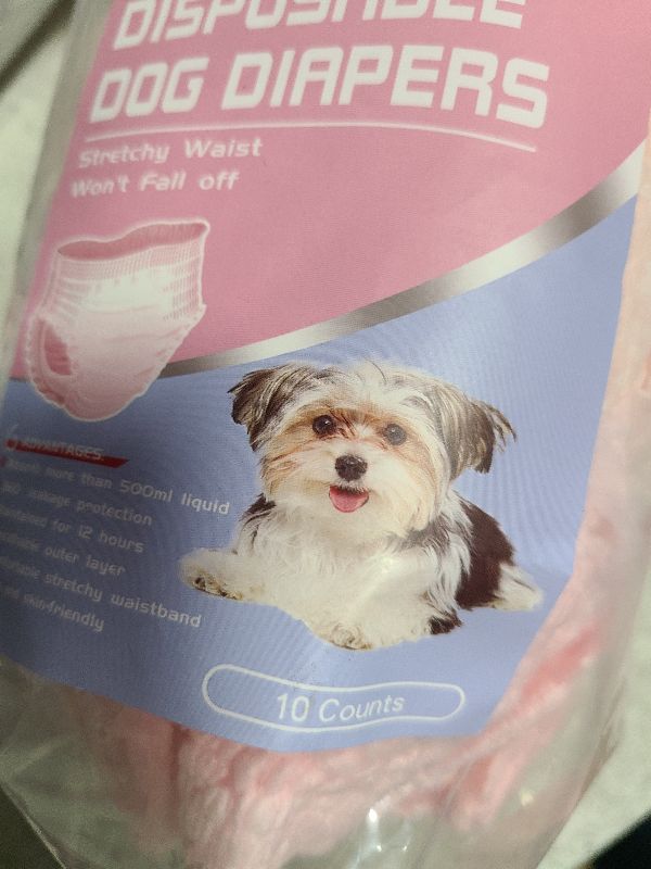 Photo 1 of Ambreview Disposable Dog Diapers Female, Just Pull It Up, Doggie Diapers for Female Dogs, Strong Absorbency | Leak Proof, for Dogs in Heat | Elderly | Disabled, S 10 PCS