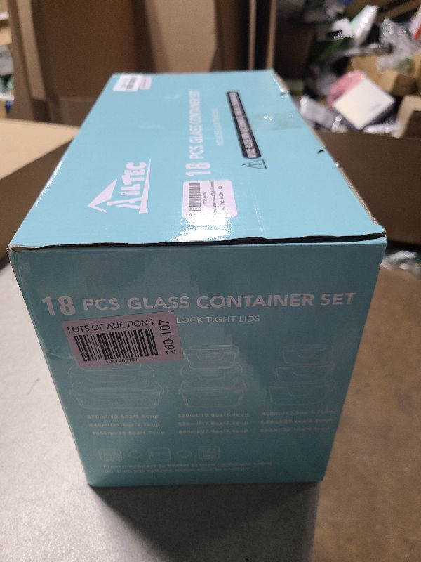 Photo 1 of AILTEC Glass Food Storage Containers with Lids, [18 Piece] Glass Meal Prep Containers, Containers for Food Storage with Lids, BPA Free & Leak Proof (9 Lid & 9 Container)