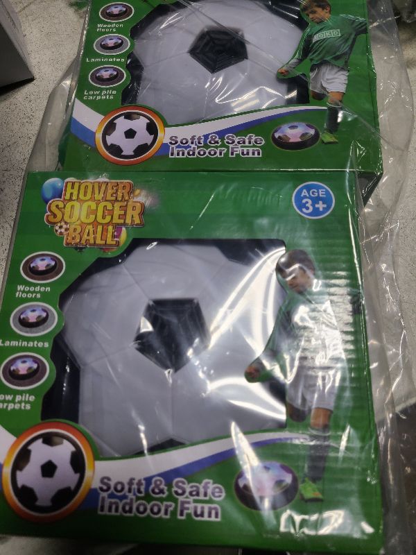 Photo 1 of 2 Pack Hover Soccer Ball with 8 Pcs Batteries, Air Floating Soccer Toy with LED Lights and Foam Bumper, Indoor Games for Kids 4-8-12, Toys Gifts for 3 4 5 6 7 8 9 Year Old Boys Girls