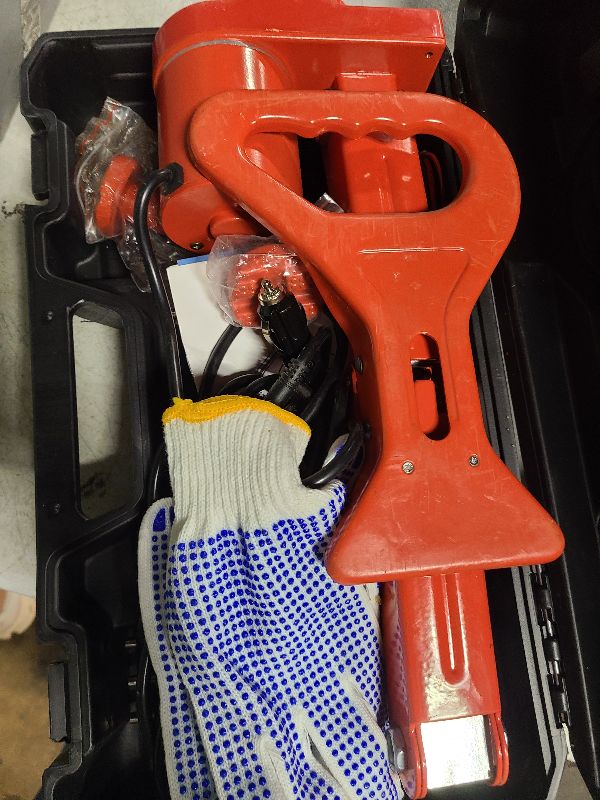 Photo 1 of Nilight Electric Car Jack 3 Ton 6600LBS Floor Jack Kit Automatic 12V Electric Scissor Lift Jack Portable Repair Tool with Remote Control Double Jack Pads for Car Tire Change Replacement, Orange Red
