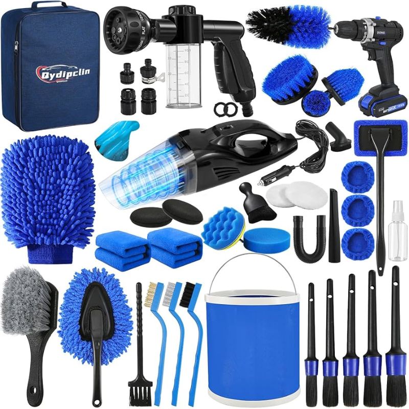 Photo 1 of  45Pcs Car Detailing Kit, Car Detailing Brush Set, Car Wash Cleaning Kit, Car Detailing Brushes, Professional Car Care Kit for Interior Exterior Wheels, Blue 