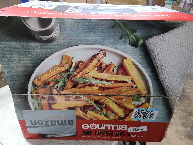 Photo 1 of Gourmia GTF7350 6-in-1 Multi-function, Stainless Steel Air Fryer Oven - 6 Cooking Functions - Fry Basket, Oven Rack, Baking Pan & Crumb Tray, Included + Recipe Book