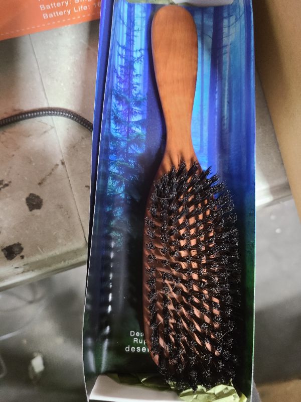 Photo 1 of 100% Natural Boar Bristle Hairbrush for Healthy Hair - Gentle Care, Made in Germany