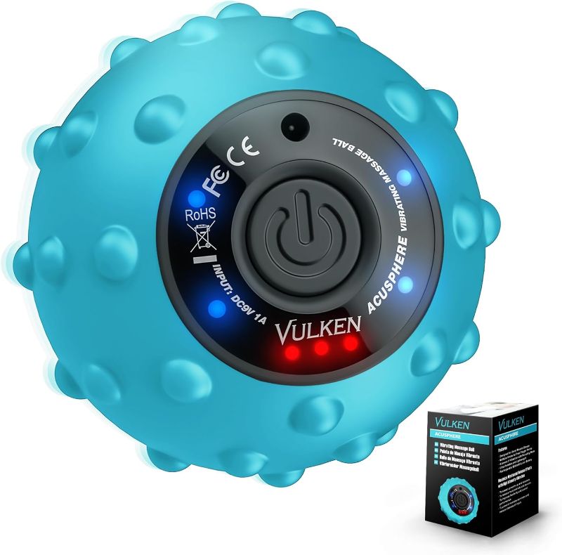 Photo 1 of VULKEN ACUSPHERE 4 SPEED HIGH INTENSITY VIBRATING MASSAGE BALL FOR MUSCLE AND FITNESS, PERFORMANCE IMPROVEMENT AND TRIGGER POINT RELEASE - COLOR BLUE